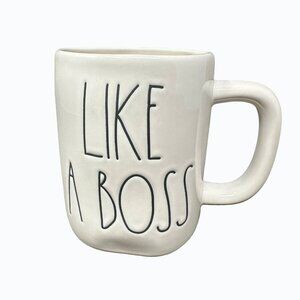 Rae Dunn LIKE A BOSS Mug White Artisan Collection by Magenta Coffee Cup Gift